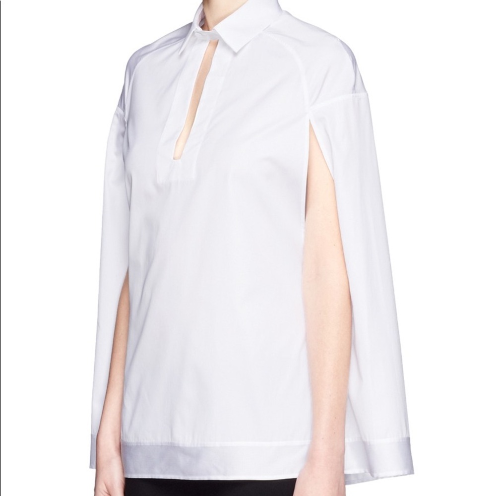 Valentino Plunge Neck Poplin Cape